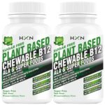 HXN Vitamin B12 Tablets For Men & Women, Plant-Based Active Vit b 12 (Methylcobalamin 1mcg), DHA, Moringa Sugar-free Chewable Supplements boost Brain cells, Nerve Tissue -120 Vegan Tablet