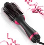 HYFIC One Step Hair Dryer And Volumizer, Hot Air Brush,5 In1 Styling Brush Styler, Negative Ion Hair Straightener Curler Brush For All Hairstyle, 1200 Watts, Black