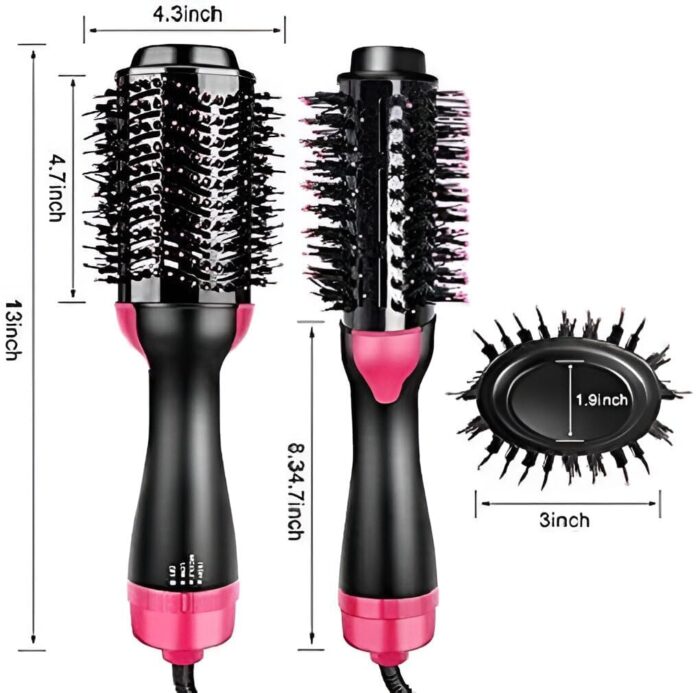 Hair Dryer Brush Professional 4 In 1 One Step Volumizer Hair Dryer For Blow Drying Hot Air Brush One Step Styler Straightener In One For Girls & Women Now With Improved Motor, Less Frizz, More Shine And Less Heat Damage For Salon-Style Blowouts 1000 WATTS BLACK
