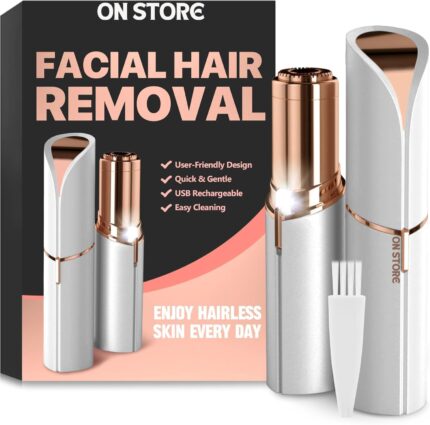 Hair Remover Flαwless - On Store - Facial Hair Remover For Women Skincare Lipstick Shape Mini Epilator Trimmer Machine For Face Flαwless, Upper Lip Chin Eyebrow Hair Remover Etc with Battery (EK-16)