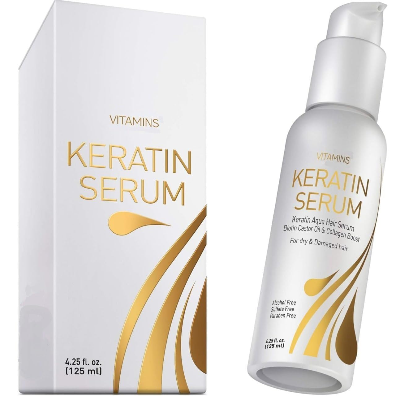 Hair Serum - Keratin Protein Anti Frizz Control Hair Oil Repair Treatment - Premium Luxury Herbal Oils Hair Gloss Shine & Heat Protectant For Dry & Frizzy Hair Damaged Hair