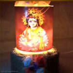 Hare Krishna Himalayan Rock Salt LED Lamp for Positive Energy, Vastu, Healing, Harmony, Purification, Best Wellness Large Size (17x12 Cm)