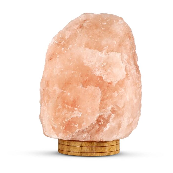 HaveRaw Pink Himalayan Rock Salt Lamp (3-5Kg) with Wooden Base and Bulb, for Home Decor and Gifting