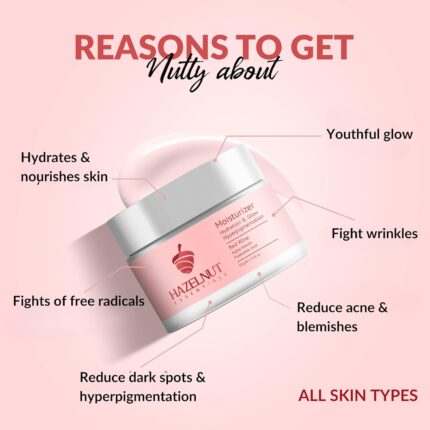 Hazelnut Essentials Red Wine Moisturizer | Glow & Hydration | Hyaluronic Acid & Alpha Arbutin| All Skin types | Feather Light Gel, Non-oily, Non-sticky| For Men & Women | Dermatologically tested| 50 g