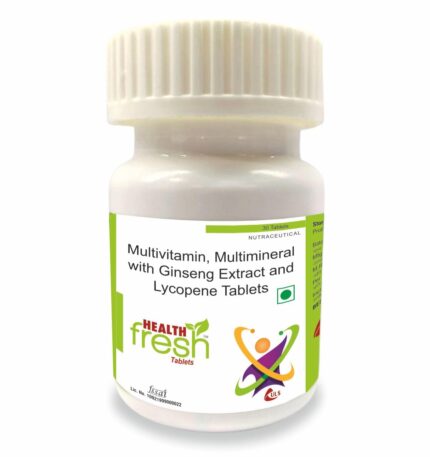 Health Fresh Multivitamin, Multimineral with Ginseng Extract and Lycopene, Calcium, Vitamin D3, C, B12 & 21 other Nutrients for Overall Health, Strong Joints & Heart Health (Veg) Tablets (30 Count)
