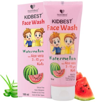 HealthBest Kids Multivitamin Face Wash - Natural, Non-Toxic 100ml, Organic Watermelon for Normal, Gentle Sensitive & Dry Skin Types | Tear, Paraben, SLS Free, Pack of 1
