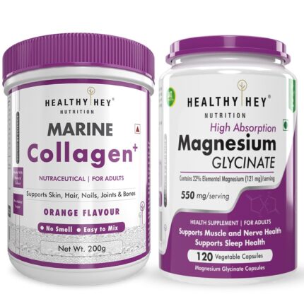 HealthyHey Nutrition Marine collagen orange & Magnesium Glycinate 120 capsules