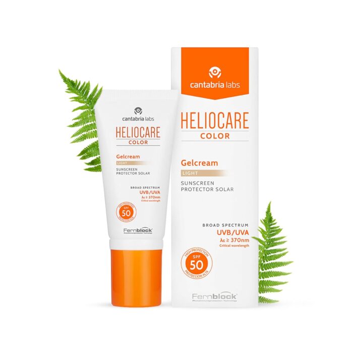 Heliocare Color Gel Cream SPF 50 Tinted Sunscreen | Light Shade | Covers Dark Spots & Uneven Skin Tone | Hydrating, Dewy Makeup Base | No White Cast | UVB/UVA Protection | 50ml