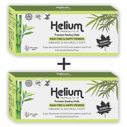 Helium Biodegradable Bamboo Premium Sanitary Pads - (Pack Of 2*20 = 40 Pads - XXL-320mm),Pure Cottene,100% Rash-Free-Periods,Full-Day&Full-Night,High Absorbent, Heavy Flow, High Absorbent, Extra Long