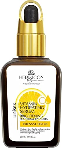 Herbicon Vitamin C Face Serum - Skin Clearing Serum - Brightening, Anti-Aging Skin Repair, Supercharged Face Serum, Dark Circle, Fine Line & Sun Damage Corrector, Genuine 20% - 30 ml