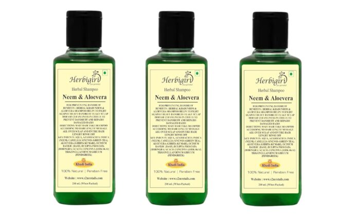 Herbigiri Herbal Neem Alovera SLS shampoo (No Sulphate & Paraben) Anti Dandruff/Anti Fungual, Scalp Healer Hair fall Control (630ML)