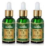 Herbishh Argan Oil for Hair | Deep Condition Hair Treatment | Ingredients Sourced from Morocco | Argan oil for Hair Frizz Control & Damage Repair | Nourishing Argan Oil Hair Serum 30ml Set of 3