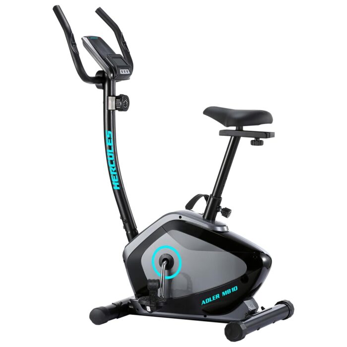Hercules Fitness Adler MB10 Upright Bike | Indoor bike Exercise Cycle for home use | Magnetic Resistance |Heart rate sensor |Home Gym Equipment | Cardio Gym| bike for home