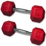 Hex Dumbbell, 5 kg, Full Body Strength Training for Men & Women, Set of 2 (Red)