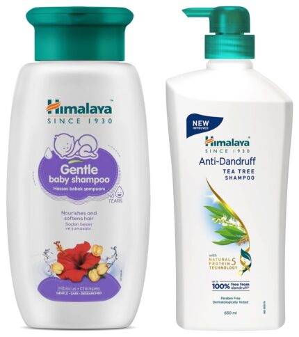 Himalaya Anti-Dandruff Shampoo | Soothes the Scalp & Nourishes Hair | With the goodness of Tea Tree Oil & Aloe Vera | For Women & Men | 700ml & Himalaya Baby Shampoo (400 ml)