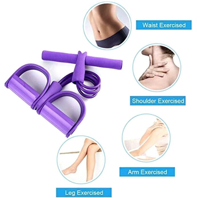Home Brilliant 4-Tube Exercise Pedal Pull Reducer Resistance Band Waist Reducer Body Shaper Tummy Trimmer, Arm Exercise, Fat Burner
