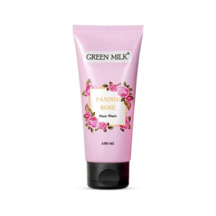 Hyaluronic Acid Face Wash – Gentle Cleanser with Pannir Rose | Hydrating & Brightening | Green Milk - 100 ml