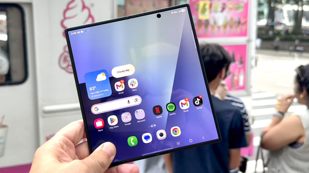 Samsung Galaxy Z Fold 7 shown in hand
