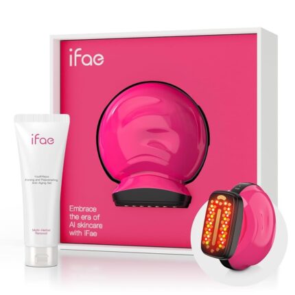 IFAE Microcurrent Facial Device Face Massager: 3 in 1 Light Therapy for Face, Portable Face Lift Device for 90-Second Skin Rejuvenation, Microcurrent Facial Massager Skin Care Salon at Home (IRON-001)