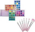 INENCE Eyeshadow Palette 60 Colors Mattes And Shimmers High Pigmented Color Board Palette Long Lasting Makeup Palette with 7 PC makeup brushes (8 Items in the set)