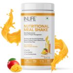 INLIFE Meal Replacement Shake | Weight Management, Nutritional Meal Protein Shake | Sugar Free, 20g Protein, 5g Fiber, 207 Calories, 500g (Mango)
