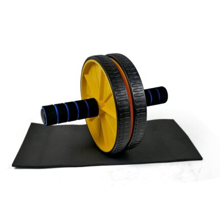 Iditri Export Abs Roller for Men & Women Stomach Abs Roller Wheel for Home Workout, Gym Ab Roller for Men Abs Workout Equipment for Abdominal Ab Roller Home Exercise Equipment With Knee Mat (Yellow & Black)