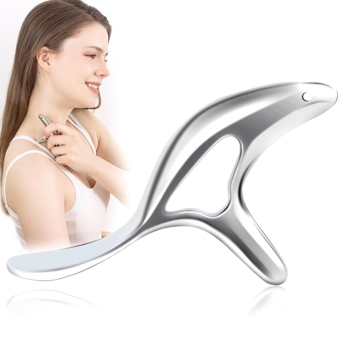 InfiniteRelax Metal Trigger Point Massage Tool for Deep Tissue Massage & Body Gua Sha, Muscle Scraper Tool, Thumb Saver Acupressure Tool, Fascia Blaster for Full Body Pain Relief