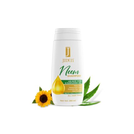 JIDEN Neem Shampoo with Aloe Vera & Sunflower Oil - 280 ml, Healthy & Strong Hair, Flake Free, Moisturized Scalp, Prevents Hair Loss & Damage, Suitable for All Hair Types, Shampoo for Men/Women