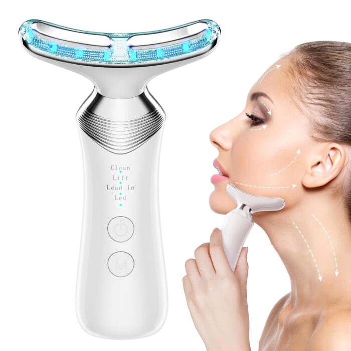 JNLODGE Neck and Face Massager, 4 in 1 Face Sculpting Tool, True Beauty Glow Facial Massager for Skin Care, Improve, Firm, Tightening and Smooth - 4 Color Beauty Device