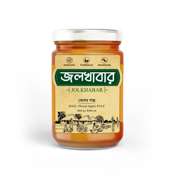 JOLKHABAR | BEL PULP - BAEL Pulp – WOOD-APPLE Pulp | 500g Pack | Readymade BEL er Pulp | Ready to eat Wood-Apple Pulp | Fresh & Pure - 100% Farm to Fork - 500 g