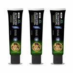 Jagat Devsutra Dr. Trusted Ayurvedic HERBAL Activated Charcoal Toothpaste for Teeth Whitening - 100% Natural Formula with Mint Flavour, No Fluoride & Artificial Colours - Pack of 3 (125g x 3)