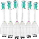 Jiuzhoudeal Toothbrush Replacement Heads for Philips Sonicare E-Series, Essence, Elite, Advance, CleanCare Screw-on Electric Toothbrush Heads HX7022/66, 6 Pack