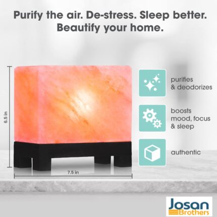 Josan Brothers Himalayan Pink Rock Salt lamp Boost Our Mood and Energy Levels | Placing a Himalayan Salt lamp in Every Room (Rectangle Lamp)