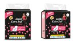 Jumbo Extra Soft Maxi Day & Night Protection And Soft & Comfortable Sanitary Napkin XXL 40Pads 320MM Pack of 02