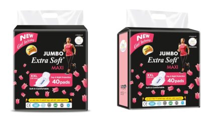 Jumbo Extra Soft Maxi Day & Night Protection And Soft & Comfortable Sanitary Napkin XXL 40Pads 320MM Pack of 02