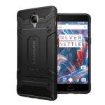 KAPAVER ® Thermoplastic Polyurethane Rugged MIL-STD 810G Officially Drop Tested Solid Black Shock Proof Slim Armor Patent Design Back Cover Case (Only for One Plus 3/1+3T)