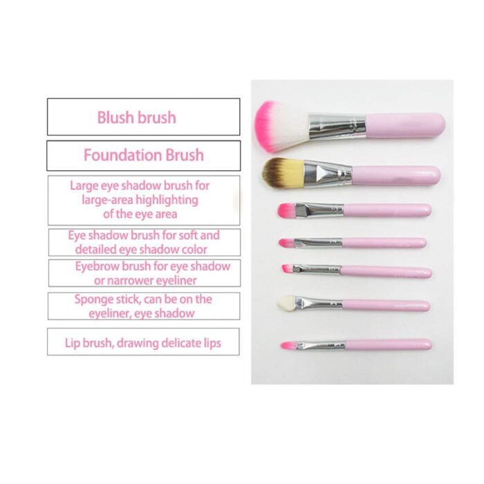 KHUSHI Complete Makeup Mini Brush Kit Pink