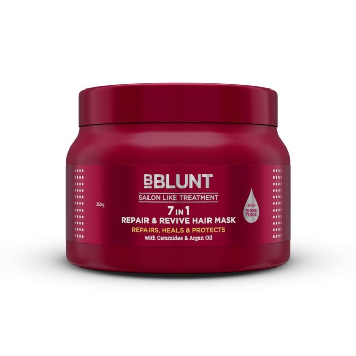KITMOUS BBLUNT 7 In 1 Repair & Revive Hair Mask For Upto 100% Damage Repair - 250Grams| Addresses 7 Signs Of Hair Damage | Enriched With Ceramides & Argan Oil (Pack of 1)