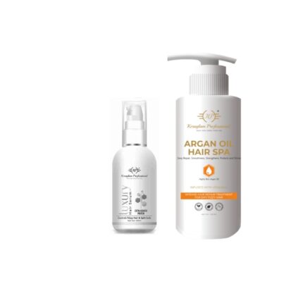 Keraglam Professional Argan Oil Hair Spa 300ml and Luxury Hair Serum 120ml Set, Intense Hair Repair Treatment, Infused with Vitamins,