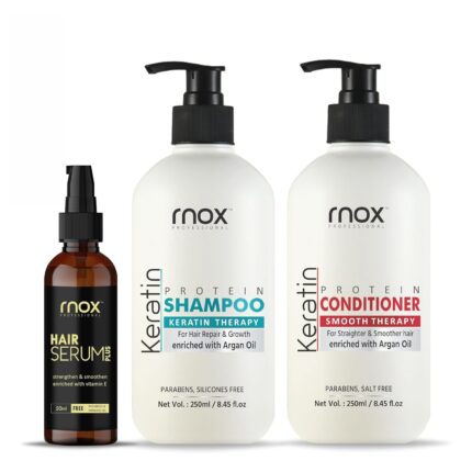 Keratin Shampoo Conditioner and Hair Serum Combo for Straighten and Smoothen Hair | Hair Care Combo | Daily Hair Care Combo