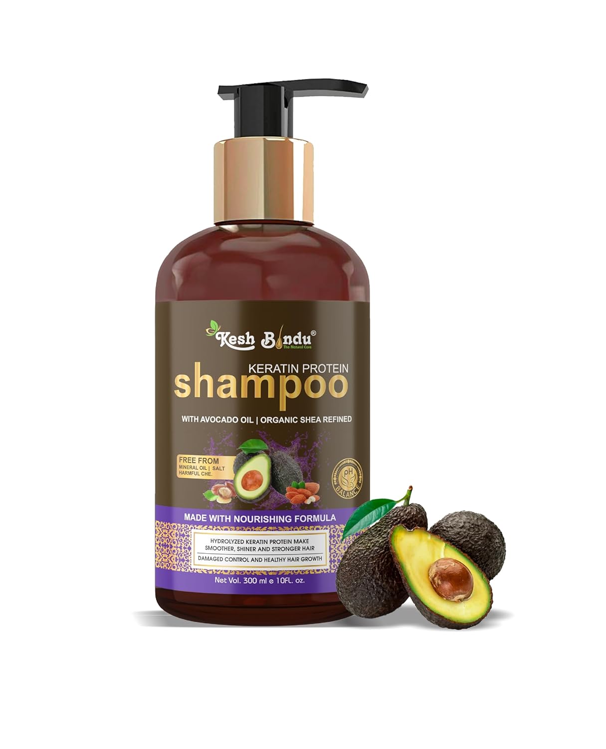 Keratin Shampoo for Deep Cleansing, Frizz Control, Nourishing Hair Enriched with Argan Oil, Macadamia Oil Paraben-Free | Protect from Sun Damage (Pack Of 3)