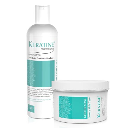 Keratine Professional Sulphate-Free Smoothening Shampoo & Hair Repair Mask Combo | 500ml Each | For Dry, Damaged, Frizzy Hair | Deep Nourishment