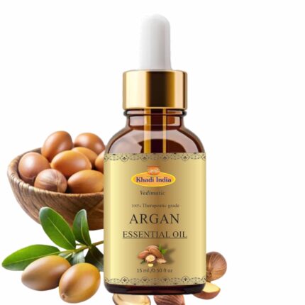 Khadi 100% Pure Herbal Natural Moraccan Argan Oil, Cold Pressed Organic, for Skin, Hair & Anti-Ageing Face Care (Pack Of 1, 15ml., Argan)