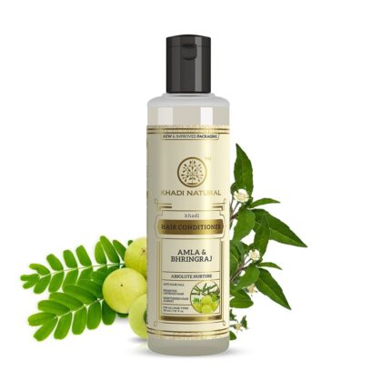 Khadi Natural Amla and Bhringraj Hair Conditioner 210ml, Anti-Hair Fall Conditioner, Nourishing Conditioner for Healthy Hair, Paraben and Silicone-Free, Suitable for All Hair Types
