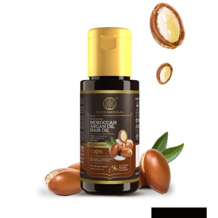 Khadi Natural Moroccan Argan Hair Oil| Frizz-Free and Lustrous Hair | Formulated for All Hair Types | Infused with the Power of Botanicals| Nourishment for Your Tresses | 30 ml