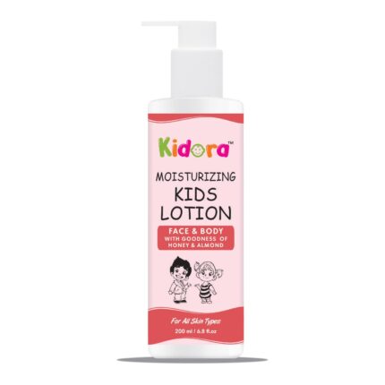 Kidora Baby Face & Body Lotion | 24 Hour Moisturization | Suitable for Babies/Kids | Honey & Almond | Paraben-free, Hypoallergenic | Nourishes, Soothes & Protects | Daily Baby Lotion | 200ml