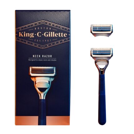 King C. Gillette Neck Razor, Handle plus 2 Blade Refills