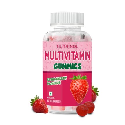 Knoll Healthcare Nutrinol Multivitamin Gummies, Zinc, Veg Omega, Iron & Biotin|Vitamin D3, B6, E & A|Boosts Energy & Stamina, Improves Immunity & Skin Health|Vegan, Gelatin Free, 1 Count, 30 Servings