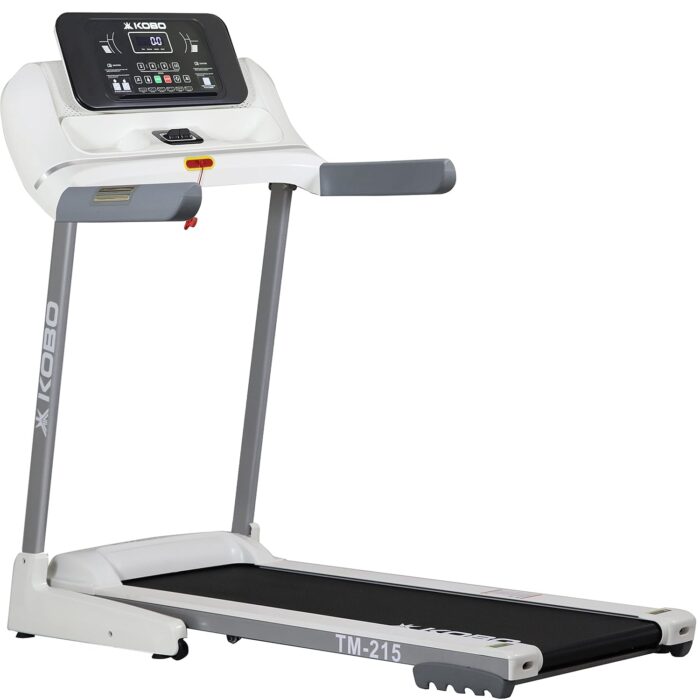 Kobo TM-215 Stainless-Steel 2.5 HP - 5 HP Peak DC Motorised Treadmill for Home Use with Bluetooth Connectivity APP, Free Installation Assistance (White)