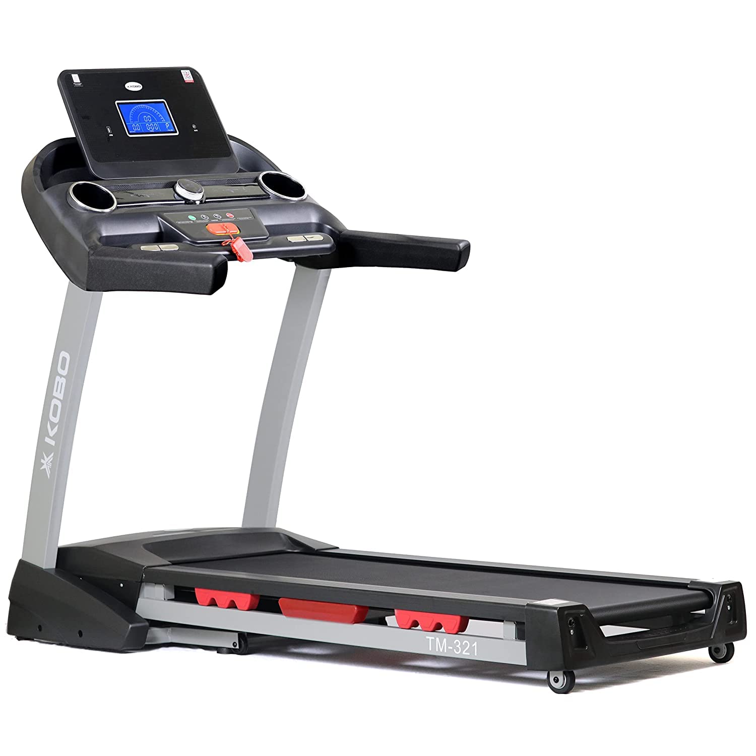 Kobo Trreadmill with Auto Incline 3 HP - 6 HP Peak DC Motorised Treadmill for Home Use with Bluetooth Connectivity APP, Free Installation Assistance Multi Colour